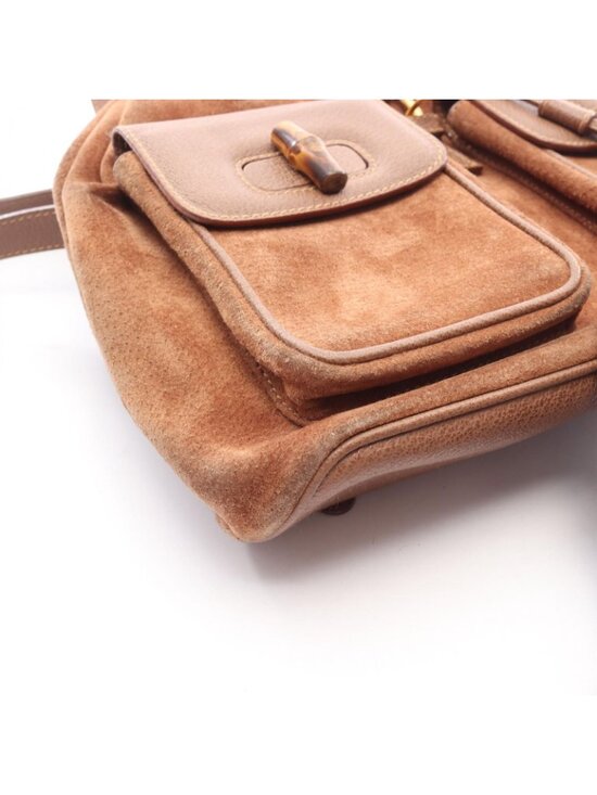 Gucci Backpack Bamboo 003 Brown Suede Leather Sac main image 12